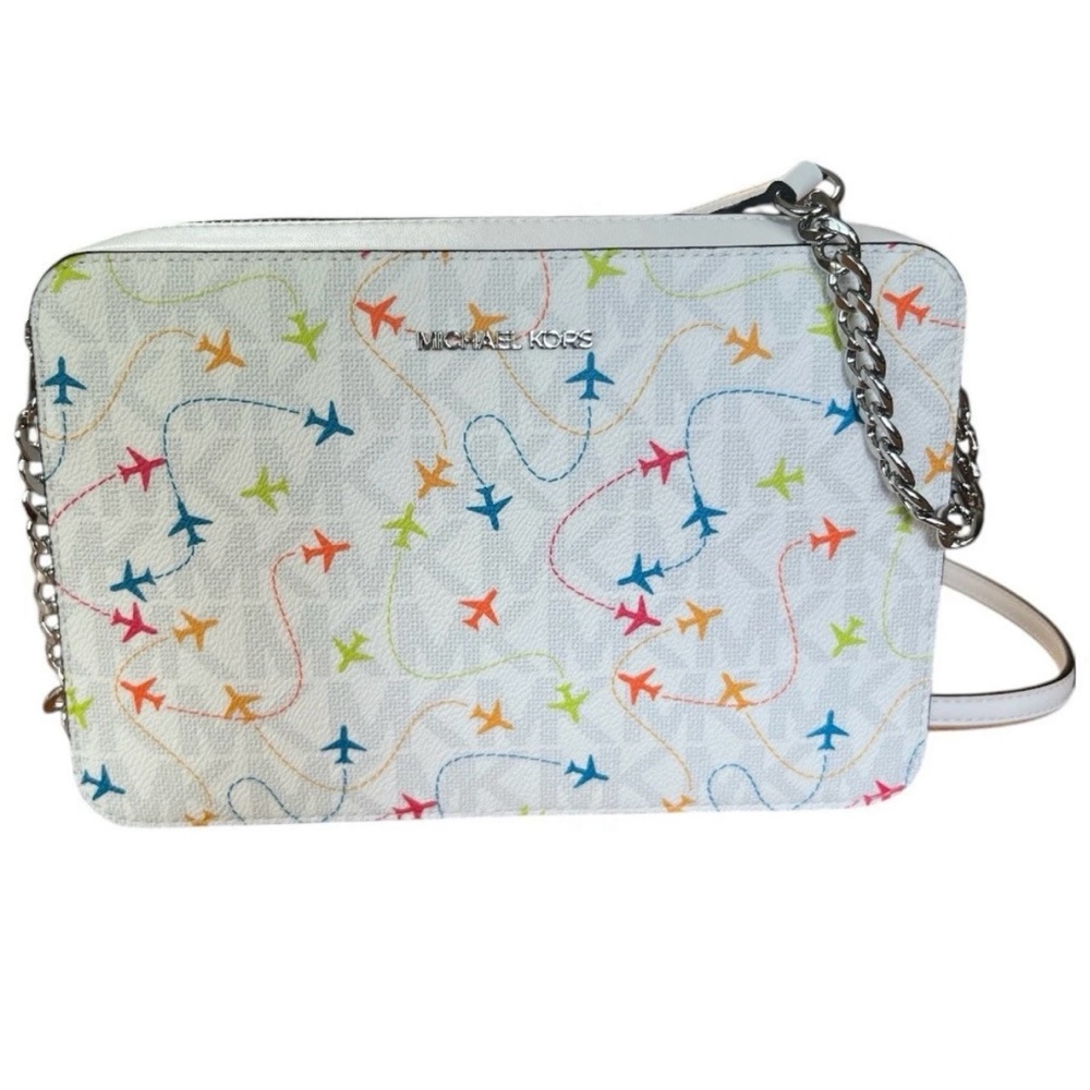 Michael Kors White Multicolor Jet Set Crossbody Bag - NWT